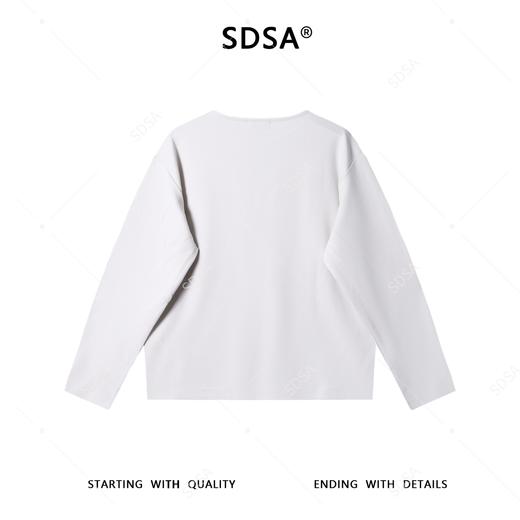 SDSA男士秋冬新款痞帅男装韩版简约条纹结构设计圆领长袖T恤百搭 商品图4