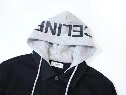 F011218新款假两件拼接连帽印花牛仔外套男女同款 商品图12