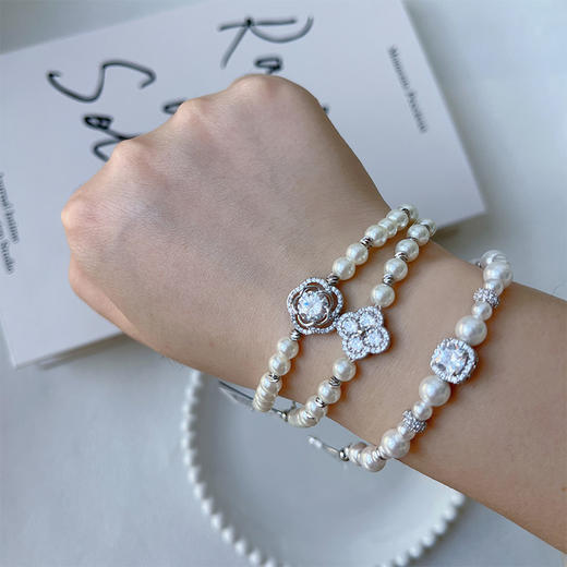 都市珍珠星芒手链单条 时尚优雅小众首饰配饰链条手链-纪念日百货门店同款168197687 商品图1