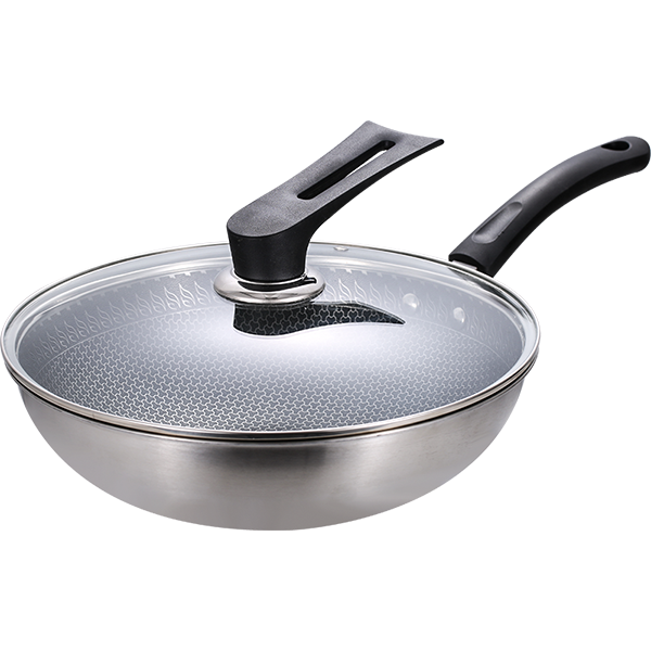 6943819120627 乐扣乐扣Lock&Lock 30CM家用304不锈钢炒锅全面屏蜂窝底炒菜锅不粘炒锅