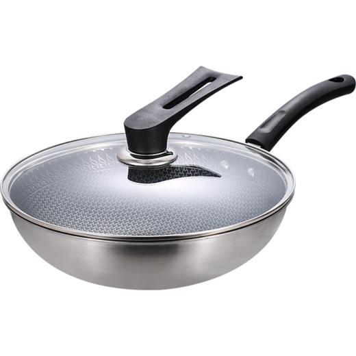 6943819120627 乐扣乐扣Lock&Lock 30CM家用304不锈钢炒锅全面屏蜂窝底炒菜锅不粘炒锅 商品图0