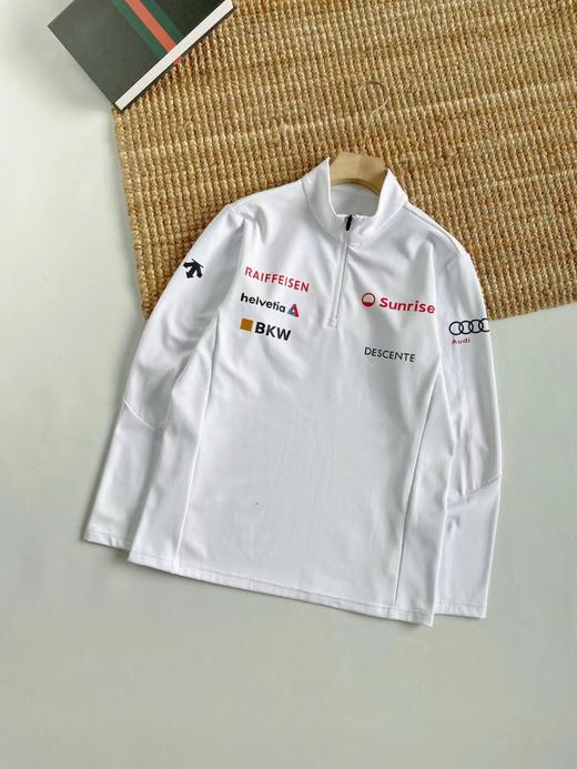 F011222运动休闲男女情侣款半拉链薄绒保暖内搭长袖针织衫卫衣 商品图2