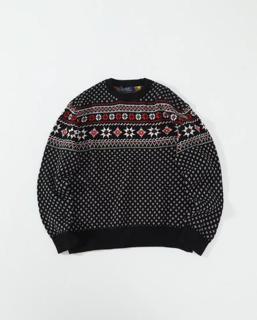 F011250复古提花限定秀款羊毛拼色毛衣针织衫 商品图0