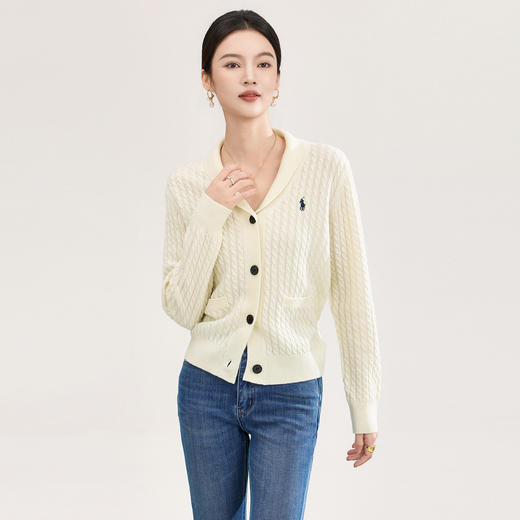 「高货wl」全新升级【铂金会员330/天猫439/差价109】(93616)洛诗琳气质减龄纽花羊毛开衫2026春季青果领刺绣毛衣外套 商品图2