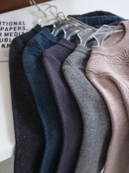 100%绵羊毛高克重提花款菱形格百搭毛衣 商品图14