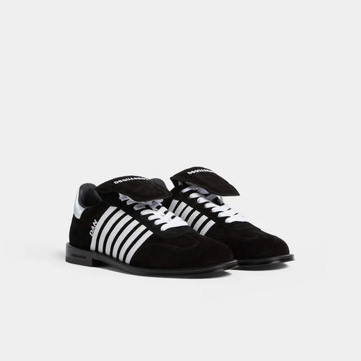 DSQUARED2 男士 Boxer Derby系列 枫叶徽标休闲运动鞋 白色+黑色 LUM0107 01508436 M1686 商品图1