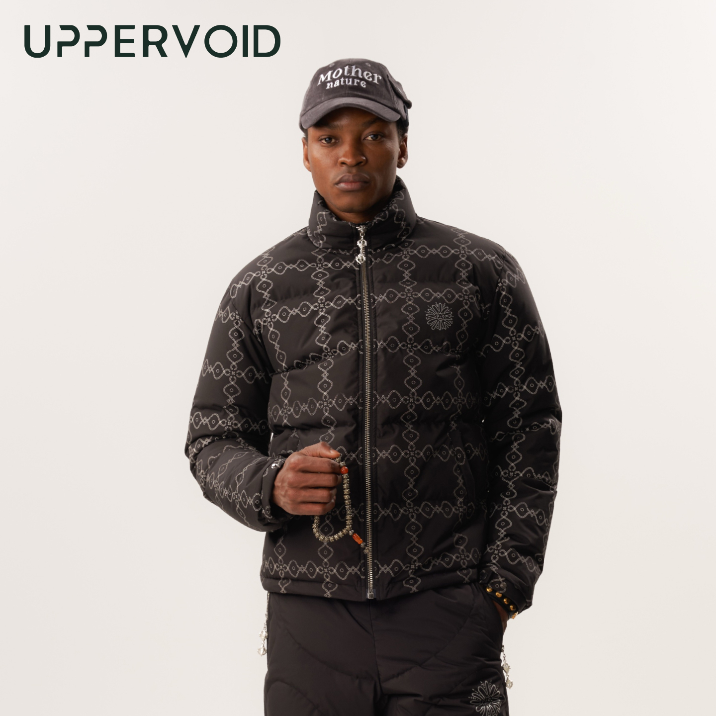 印花羽绒服保暖鹅绒面包服外套男女秋冬新款UPPERVOID二普纬度