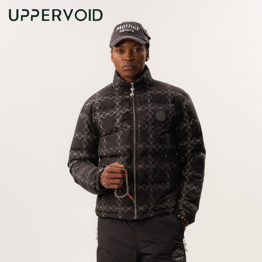 印花羽绒服保暖鹅绒面包服外套男女秋冬新款UPPERVOID二普纬度 商品图0