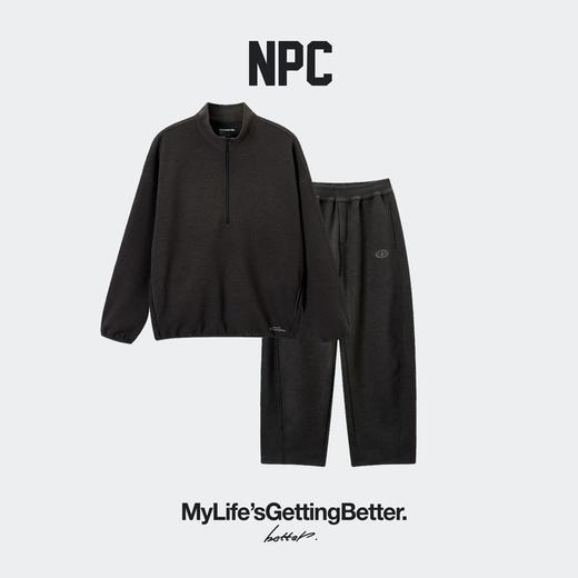 NPC潮牌羊毛混纺空气双面绒拉链半开襟抓绒卫衣套装NP5CST01&SP02 商品图0