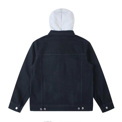 F011218新款假两件拼接连帽印花牛仔外套男女同款 商品图11