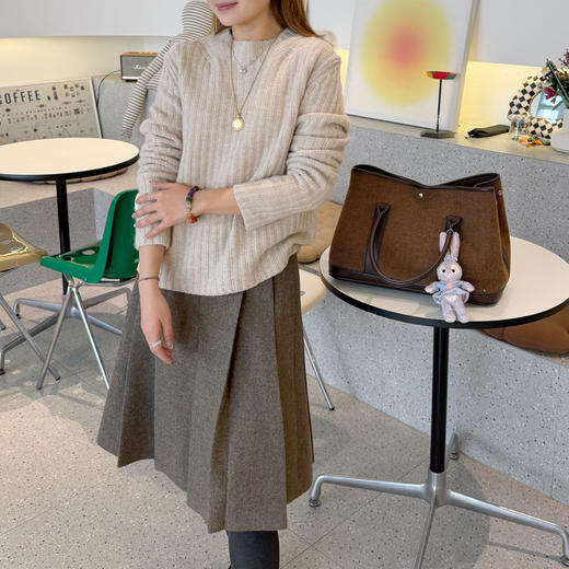 羊毛百褶裙 中长款百搭款|送 装饰腰带！ 商品图6