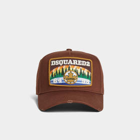 DSQUARED2 男士加拿大徽章棒球帽 棕色 BCM0924 05C00001 5080