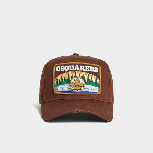 DSQUARED2 男士加拿大徽章棒球帽 棕色 BCM0924 05C00001 5080 商品图0