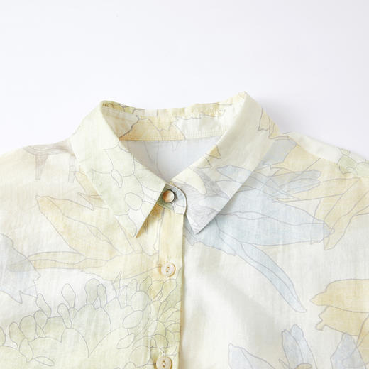 谜底花色衬衣长袖2026春季新品原创彩铅印花艺术衬衫女261MC0211 商品图3