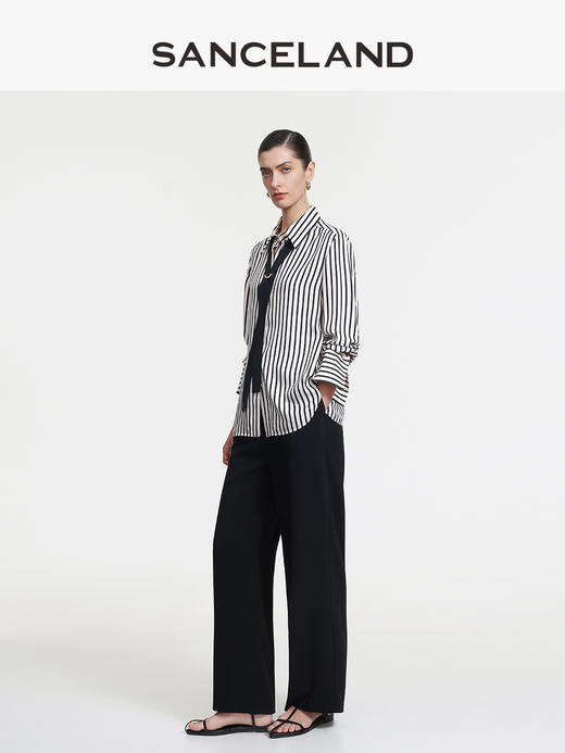 三石一澜SANCELAND女装桑蚕丝斜纹绸衬衣SK11101024 商品图3