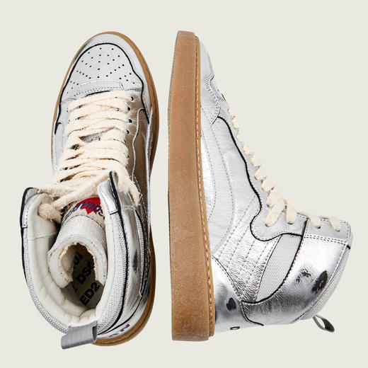 DSQUARED2 男士字母徽标印花高帮鞋 银色 SNM0453 34708522 2137 商品图2