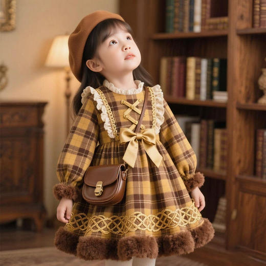 【优质亲肤面料❗️精致时尚可爱】女童2025秋冬新款洛丽塔连衣裙宝宝洋气时髦生日礼服小女孩公主裙。jc 商品图2