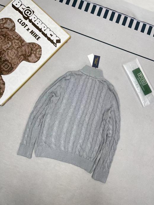 F011253小标刺绣logo全拉链针织绞花开衫毛衣 商品图6