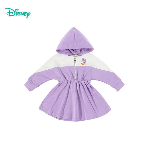 迪士尼田园牧歌女童拼色长袖连衣裙233DQ0285 商品图6