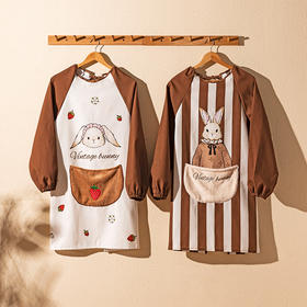 摩登主妇赫拉兔围裙厨房家用冬新款防水防油长袖罩衣女洋气年轻款