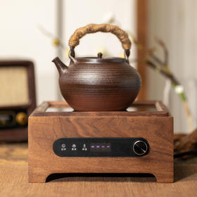 实木电陶炉煮茶搭配提梁烧水壶一套煮茶炉陶壶可定时保温