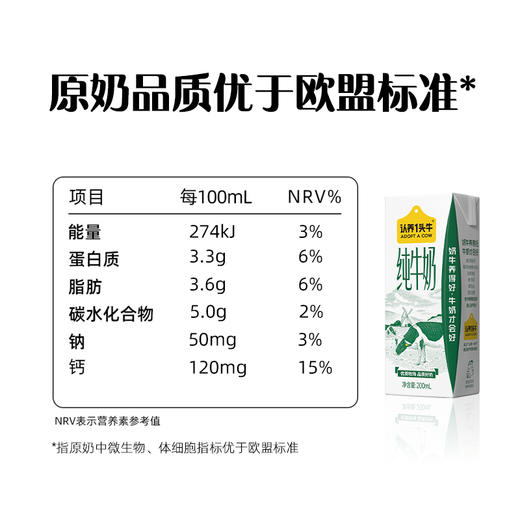 认养一头牛全脂纯牛奶200ml×12 商品图3