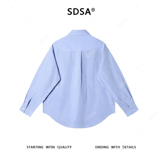 SDSA男士秋冬新款痞帅男装韩版简约宽松条纹翻领长袖时尚百搭衬衣 商品图4