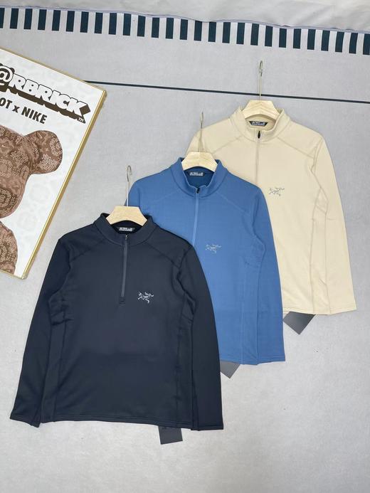 F011252一体绒刺绣立领卫衣长袖上衣半拉链卫衣 商品图0