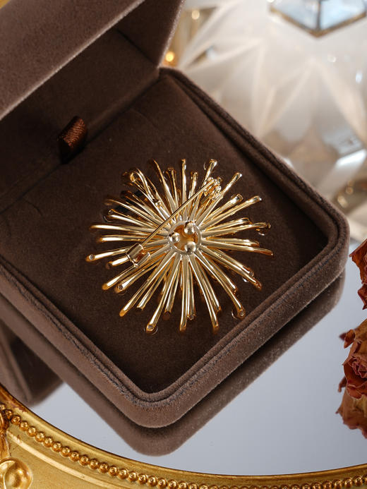 子佩集【炽焰凝诗】珍珠惜王妃胸针【XXXZ241】11mm珠镀金蒲公英2601 商品图5