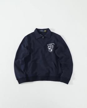 F011249松弛有度日常通勤休闲翻领半拉链小马卫衣