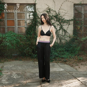 百搭神器』桑罗睡裤桑蚕丝中低腰黑色阔腿裤女外穿休闲裤