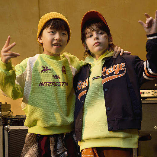 【MQD】【170】童装男女童长袖t恤春秋季款华夫格儿童圆领卫衣宝宝上衣内搭 商品图1