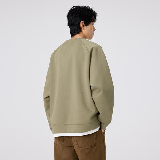 gxgjeans 男装撞色拼接假两件男士圆领卫衣2025秋款宽松日常通勤校园打底衫K&C 商品图5