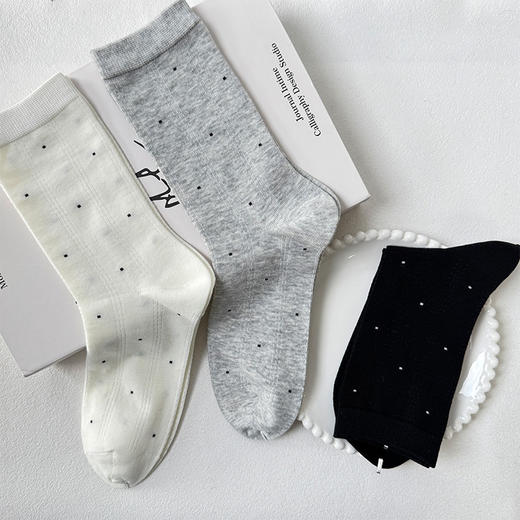 基础-简约韩系波点女袜中筒袜袜子-纪念日百货门店同款168495001 商品图5