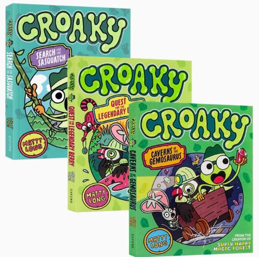 【蓝思350L-450L 送音频】牛津青蛙呱呱跳3册Croaky  英文原版小学生课外阅读  漫画图画书  奇幻冒险搞笑 商品图1