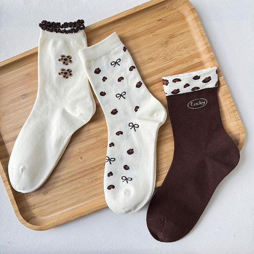 基础-简约可爱豹纹中筒袜女袜-纪念日百货门店同款168445193 商品图5