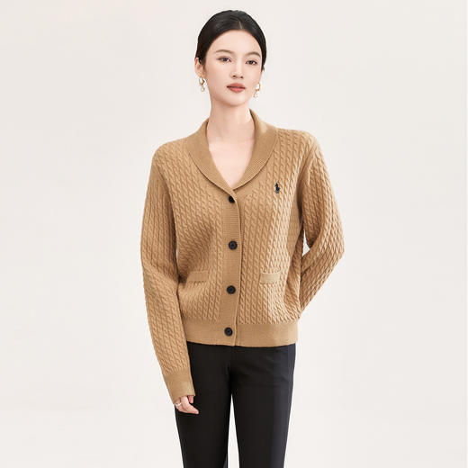 「高货wl」全新升级【铂金会员330/天猫439/差价109】(93616)洛诗琳气质减龄纽花羊毛开衫2026春季青果领刺绣毛衣外套 商品图1