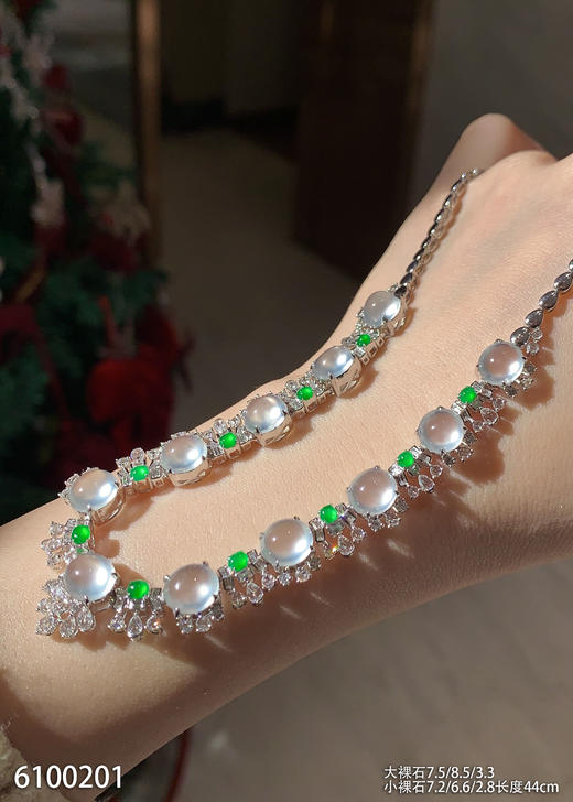 玻璃种蛋面套链【6100201】具体价格微信咨询 商品图3