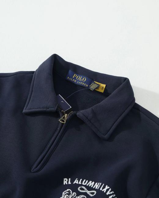 F011249松弛有度日常通勤休闲翻领半拉链小马卫衣 商品图10