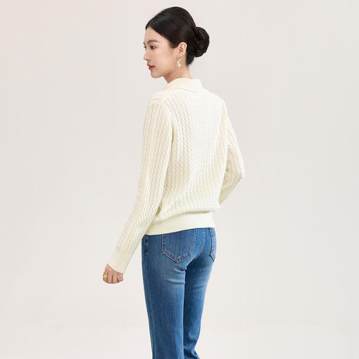 「高货wl」全新升级【铂金会员330/天猫439/差价109】(93616)洛诗琳气质减龄纽花羊毛开衫2026春季青果领刺绣毛衣外套 商品图3