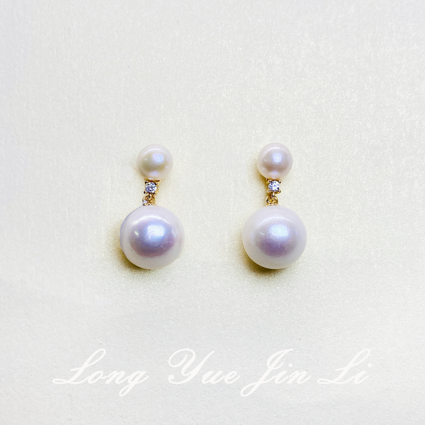 S925珍珠耳饰（淡水；11-12/5-6mm