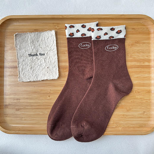 基础-简约可爱豹纹中筒袜女袜-纪念日百货门店同款168445193 商品图3