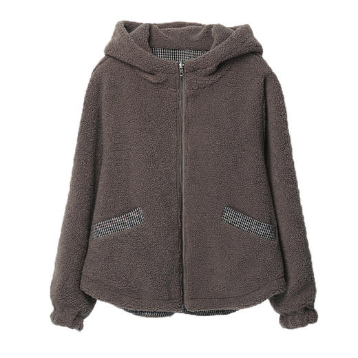 丁摩 双面穿连帽中长款宽松夹棉休闲棉衣棉服XN6625 商品图4