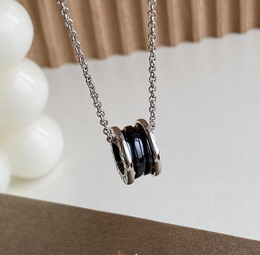 独家对版CNC数控精雕 精工高定 宝格丽BVLGARI 慈善款小红人项链 黑陶瓷搭配银色的设计  男女同款 百搭且优雅知性气质，经典款绝对不会出错！ 商品图0