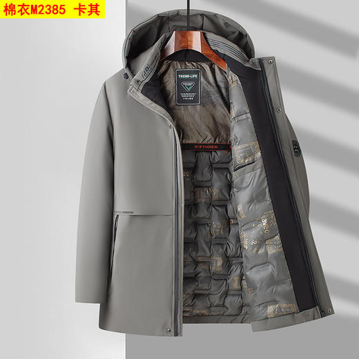 【冬季中年男士棉服】中长款保暖加厚爸爸冬装休闲外套棉衣 商品图6