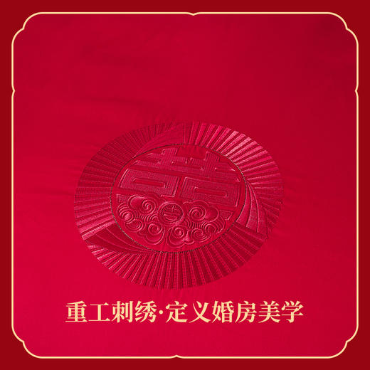 多喜爱 喜玫瑰50S全棉提花六件套 诺言不渝 【B面60S全棉贡缎】【立体提花】【重工刺绣】【拉杆礼箱】【精美刺绣】【提花工艺】【宽边工艺】高密贡缎 色泽亮丽 垂坠感佳 商品图2