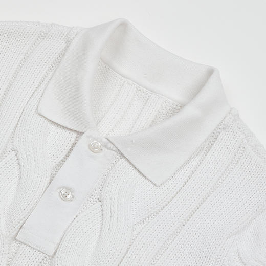 ROMI STUDIO“简约老钱”高智感麻花纹理polo领针织短袖 RWDSSU1653 商品图8