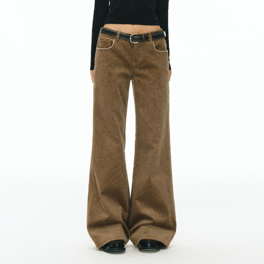 Ariseism 美式复古高级感灯芯绒休闲裤女冬季新款长裤子 商品图0