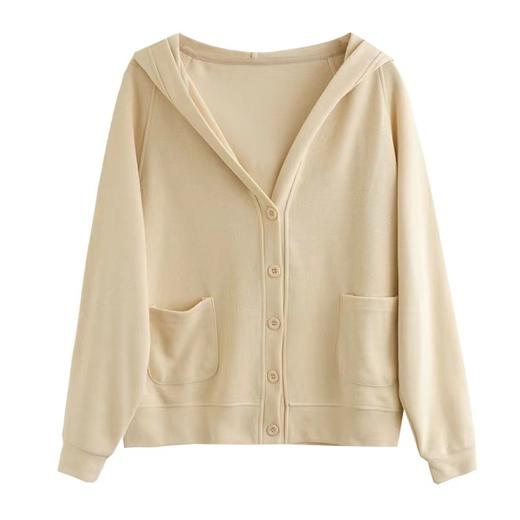 百媚生 连帽米尼棉外套女纯色长袖上衣B112 商品图4