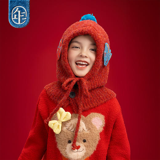 【盛世跃马针织帽】年衣儿童帽子冬季马年新款保暖新年毛线针织帽 商品图1